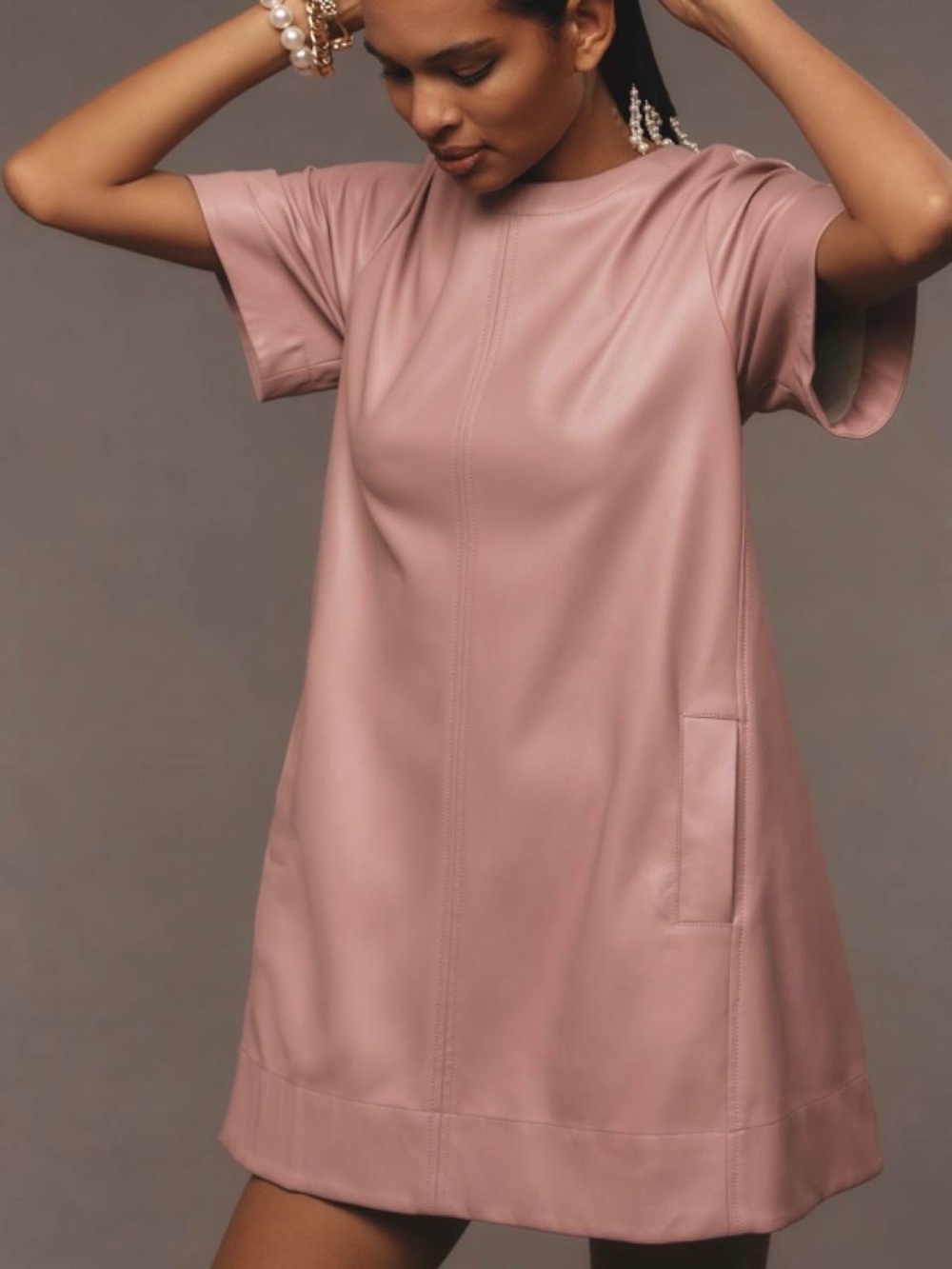 Maeve Emmy Faux Leather Mini Dress